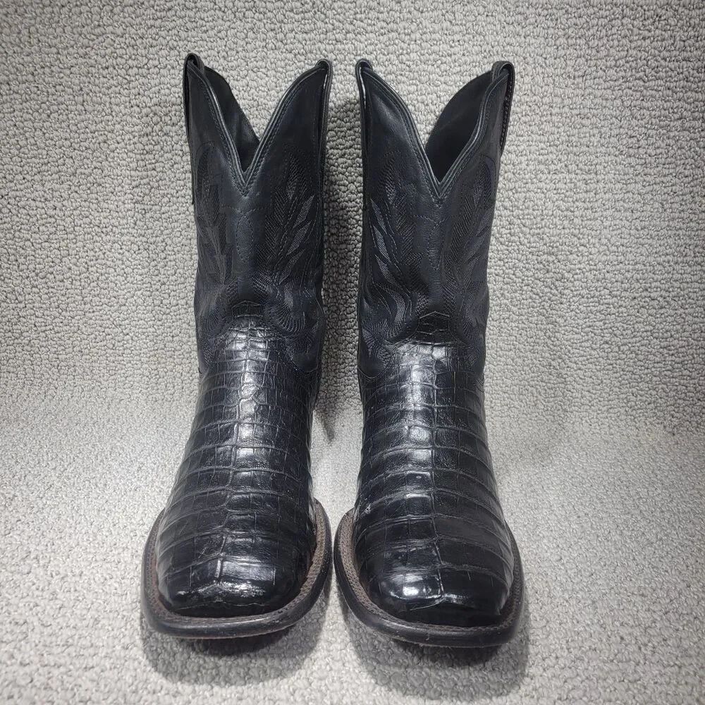 Tecovas The William Men's US Size 15D Midnight Caiman Cowboy Boots